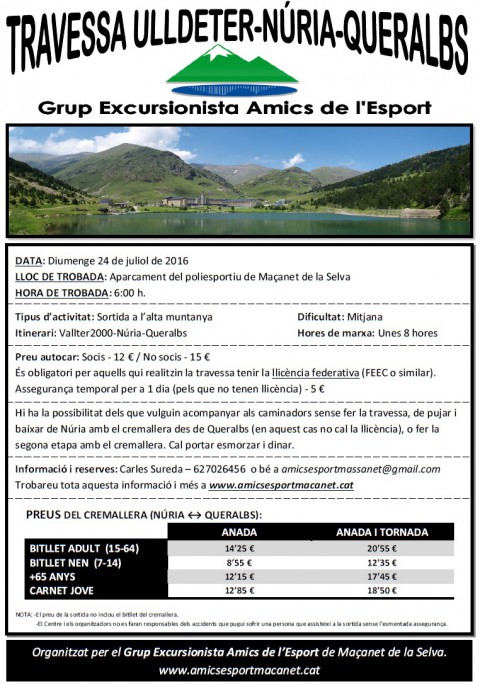 Travessa Vallter2000-Núria-Queralbs (2016)