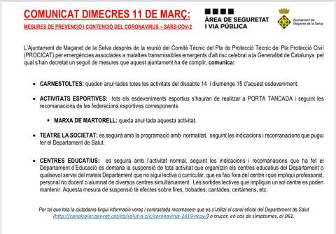 INFORMACIÓ IMPORTANT: 23ª Marxa Popular de Martorell cancel·lada